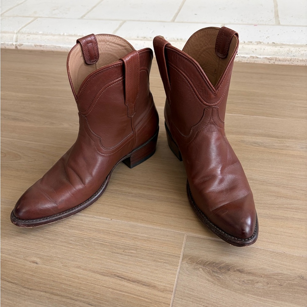 Tecovas Rich Brown Leather Cowboy Boots